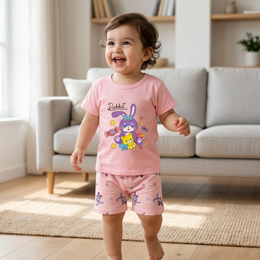 Pink Rabbit T-Shirt and Shorts