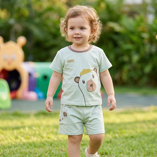 Bear Print T-shirt & Short
