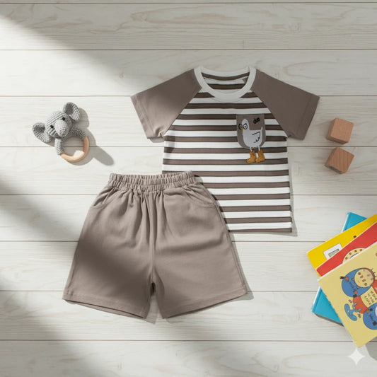 Striped T-Shirt & Shorts