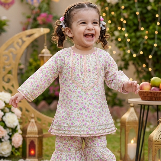 Floral Print Kurta with Bottom