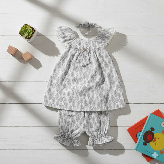 Leafy Dreams Baby Outfit with Headband