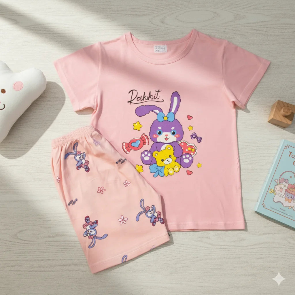 Pink Rabbit T-Shirt and Shorts