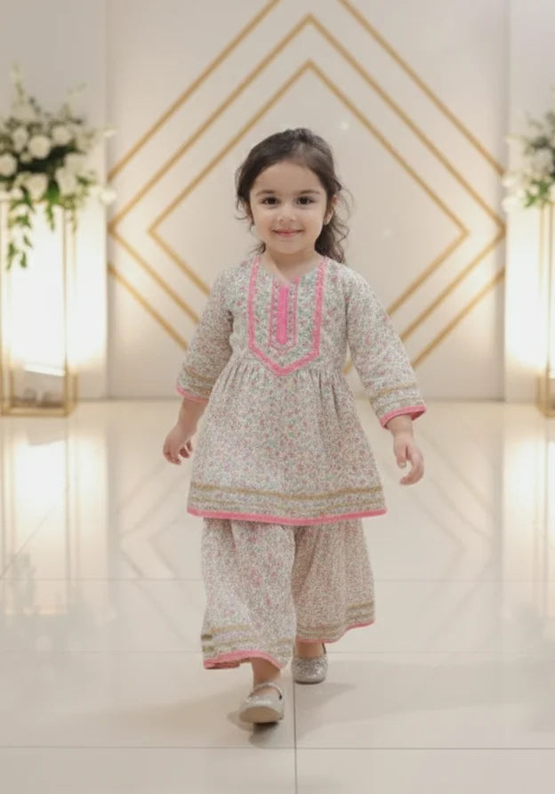 Floral Print Kurta with Bottom