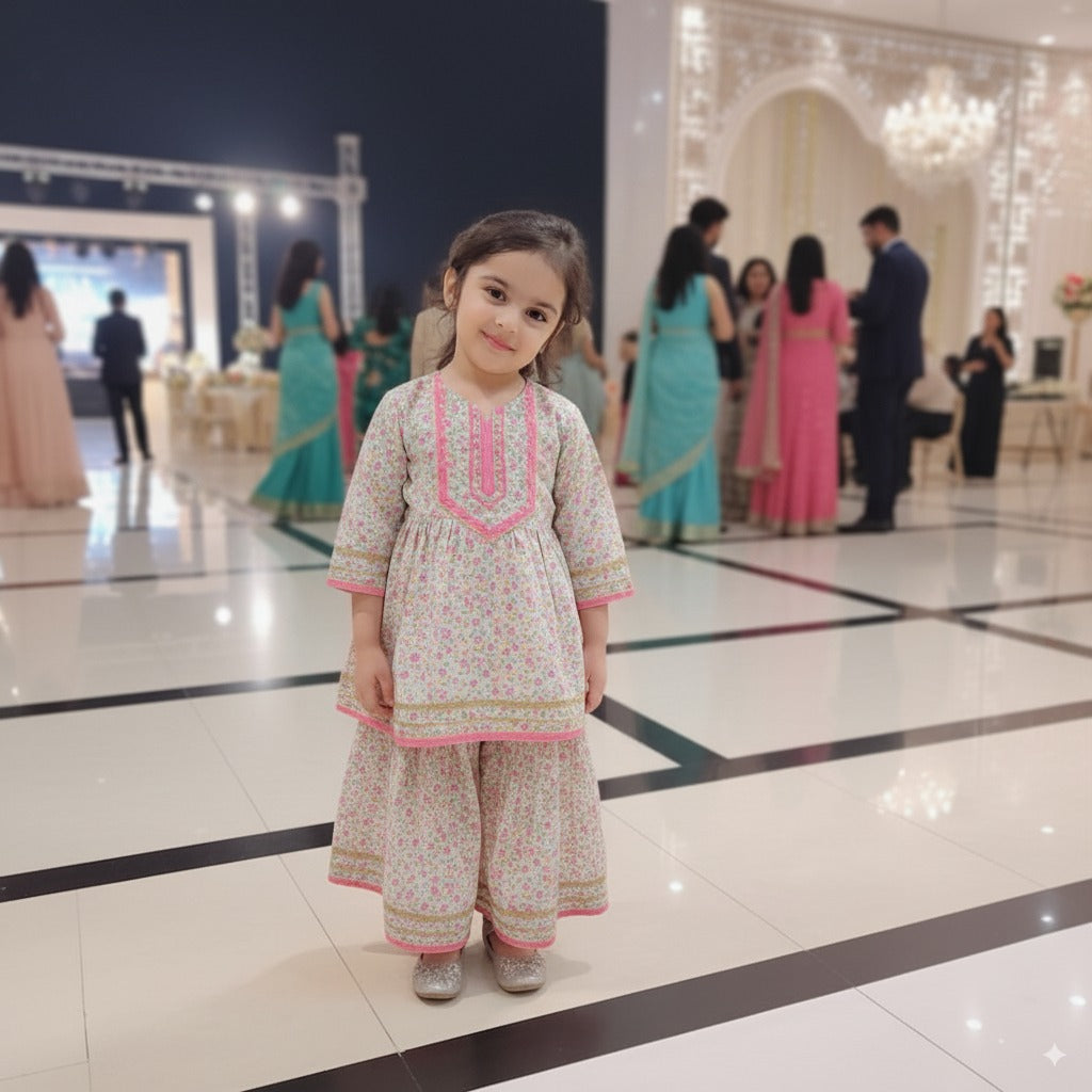 Floral Print Kurta with Bottom